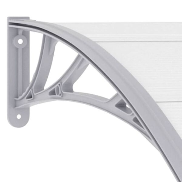 vidaXL Στέγαστρο Πόρτας Γκρι / Διαφανές 120 x 75 εκ. Πολυανθρακικό