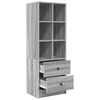 vidaXL Highboard με συρτάρι Γκρίζο Σονομα 45,5 x 34 x 127 εκ
