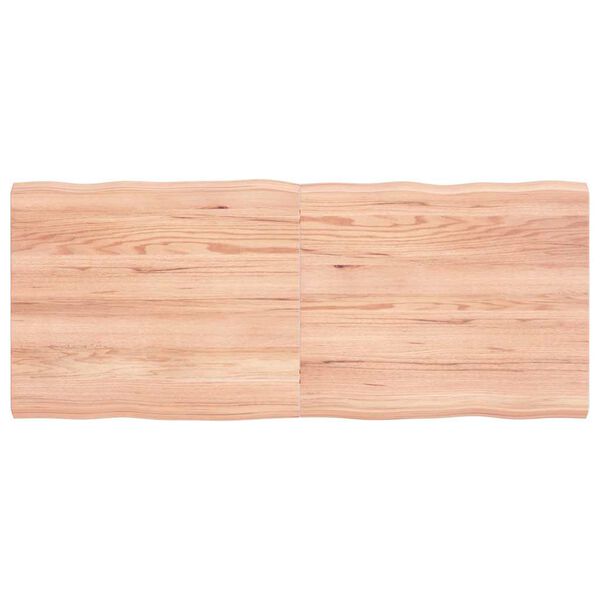 vidaXL Επιφ Τραπεζιού Αν Καφέ 120x50x(2-4)εκ.Ακατέργ. Μασίφ Ξύλο Δρυός