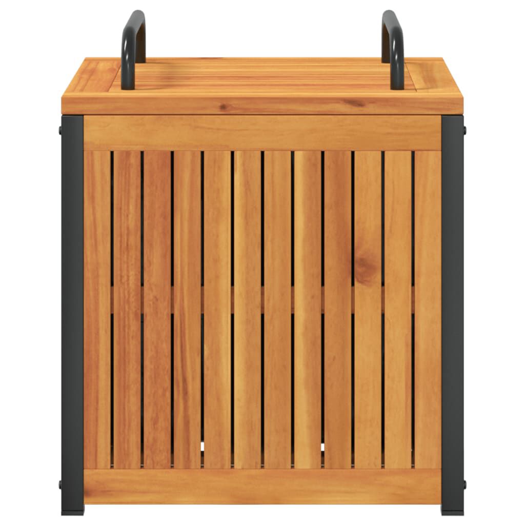 vidaXL Κουτί Μαξιλαριών Εξ. Χώρου 45x45x45/53 εκ. Μασίφ Ακακία/Ατσάλι