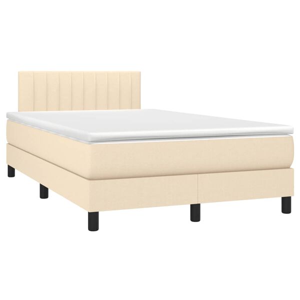 vidaXL &Kappa;&rho;&epsilon;&beta;ά&tau;&iota; Boxspring &mu;&epsilon; &Sigma;&tau;&rho;ώ&mu;&alpha; &Kappa;&rho;&epsilon;&mu; 120x190 &epsilon;&kappa;. &Upsilon;&phi;&alpha;&sigma;&mu;ά&tau;&iota;&nu;&omicron;