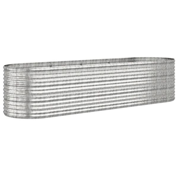 vidaXL Ζαρντινιέρα Ασημί 296x80x68 εκ. Ατσάλι με Ηλεκτρ. Βαφή Πούδρας