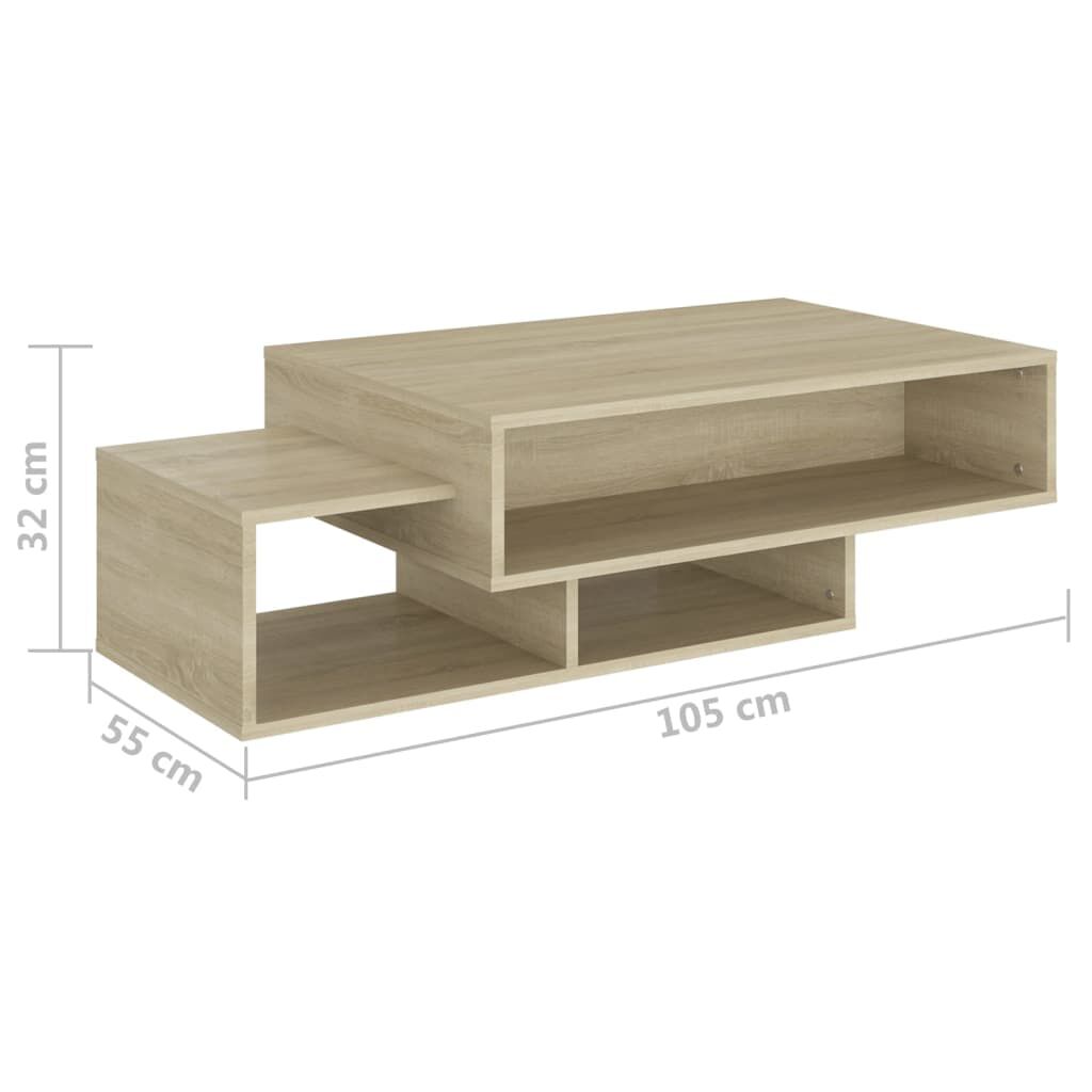 vidaXL Τραπεζάκι Σαλονιού Sonoma Δρυς 105 x 55 x 32 εκ από Επεξ. Ξύλο
