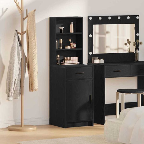 vidaXL Highboard &Mu;&alpha;ύ&rho;&eta; &Omicron;&xi;&upsilon;ά 40 x 40,5 x 135 &epsilon;&kappa;. &Epsilon;&pi;&epsilon;&xi;&epsilon;&rho;&gamma;&alpha;&sigma;&mu;έ&nu;&omicron; &xi;ύ&lambda;&omicron;