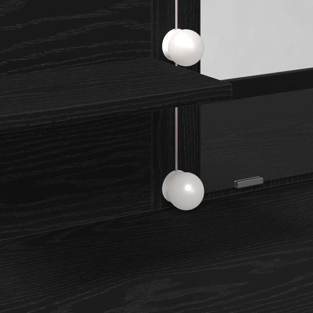 vidaXL Καθρέφτης με LED Μαύρη Δρυς 100x40x130 εκ