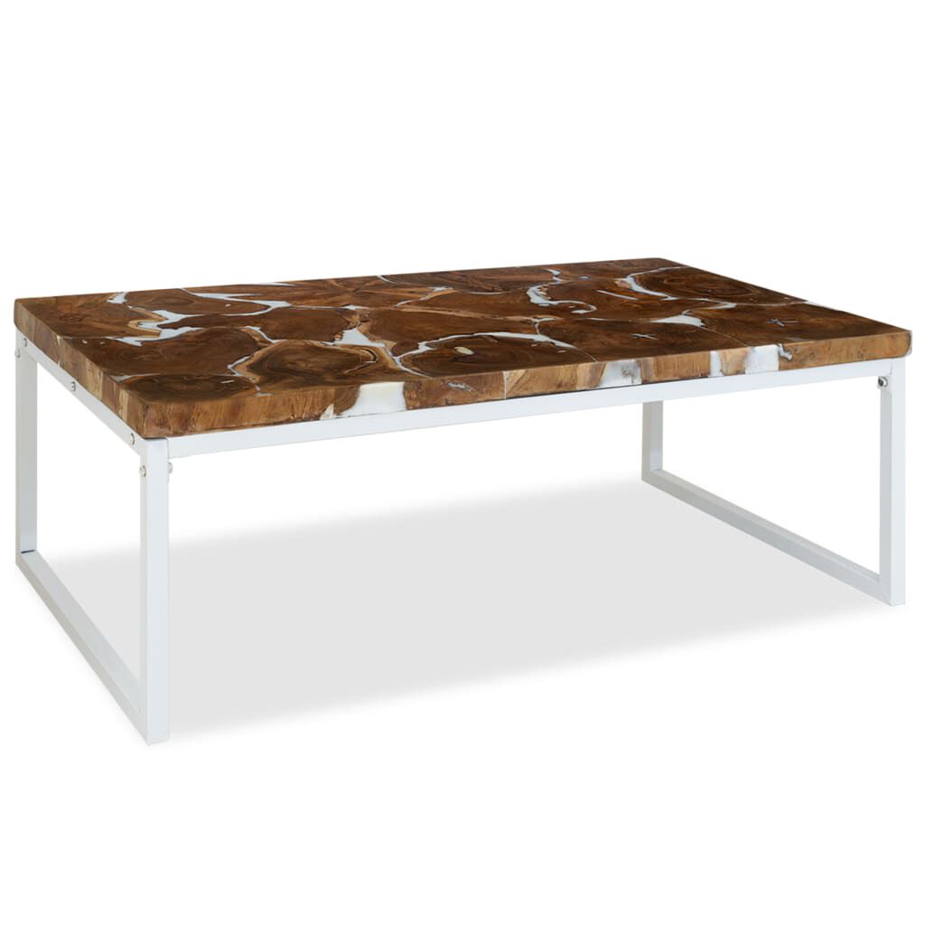 vidaXL Τραπεζάκι Σαλονιού 110 x 60 x 40 εκ. από Ξύλο Teak και Ρητίνη
