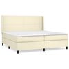 vidaXL Κρεβάτι Boxspring με Στρώμα Κρεμ 200x200 εκ. Συνθετικό Δέρμα