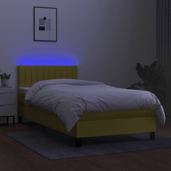 vidaXL &Kappa;&rho;&epsilon;&beta;ά&tau;&iota; Boxspring &mu;&epsilon; &Sigma;&tau;&rho;ώ&mu;&alpha; & LED &Pi;&rho;ά&sigma;&iota;&nu;&omicron; 100x200 &epsilon;&kappa; &Upsilon;&phi;&alpha;&sigma;&mu;ά&tau;&iota;&nu;&omicron;