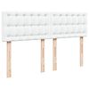 vidaXL Κρεβάτι Boxspring με Στρώμα Λευκό 140x200εκ.από Συνθετικό Δέρμα