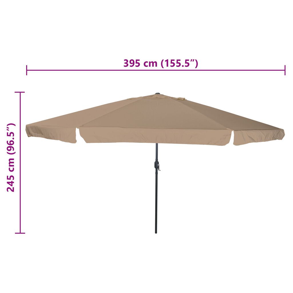 vidaXL Ομπρέλα Κήπου ø395x245 cm Ταουπέ