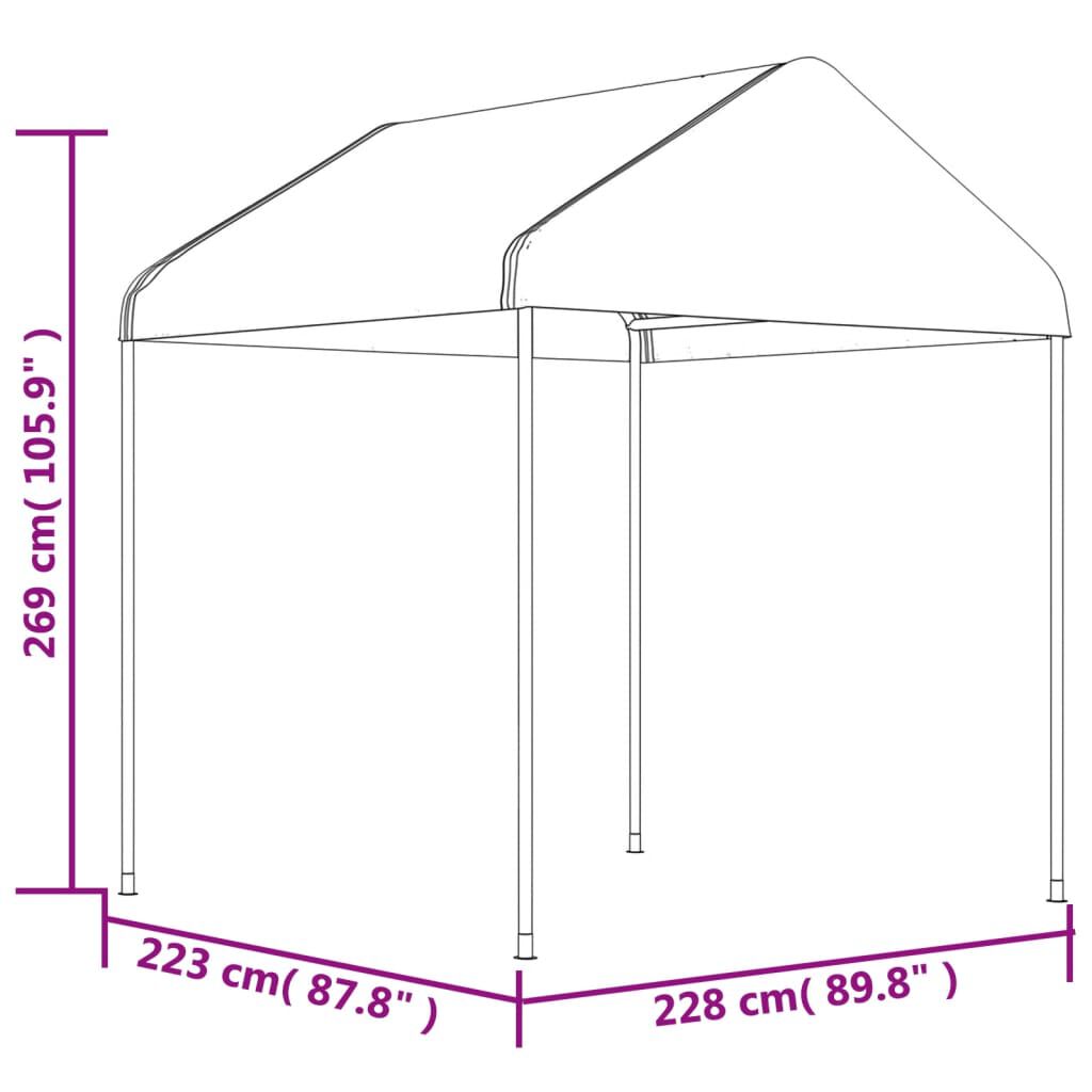 vidaXL Κιόσκι με Τέντα Λευκό 11,15 x 2,28 x 2,69 μ. από Πολυαιθυλένιο