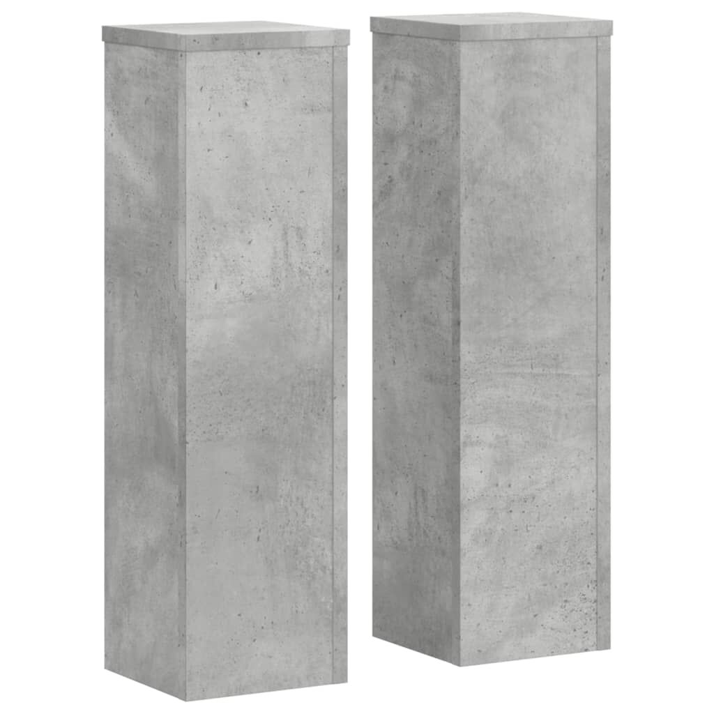 vidaXL Βάσεις Φυτών 2 τεμ. Γκρι Σκυρ. 17x17x60 εκ. Επεξεργασμένο Ξύλο