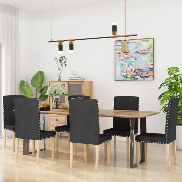 vidaXL Καρέκλες Τραπεζαρίας 6 τεμ. Μαύρες Υφασμάτινες