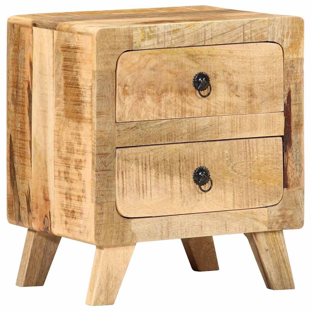 vidaXL Κομοδίνο 40x32x46 cm από μασίφ ξύλο Rough Mango