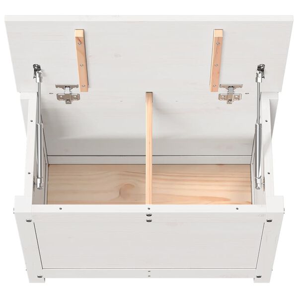 vidaXL Κουτί Αποθήκευσης Λευκό 60x32x45,5 εκ από Μασίφ Ξύλο Πεύκου