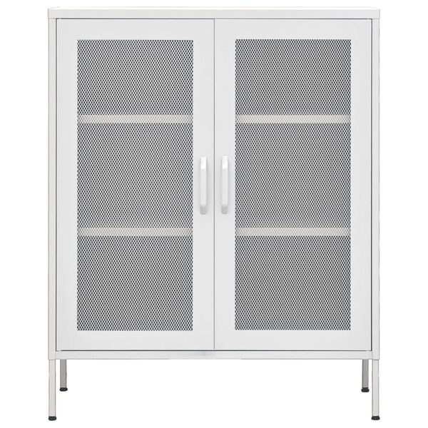 vidaXL Ντουλάπι Αποθήκευσης Λευκό 80 x 35 x 101,5 εκ. Ατσάλινο