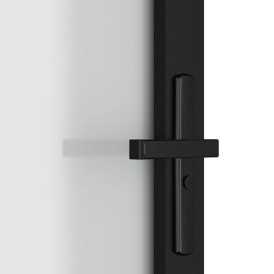 vidaXL Εσωτερική Πόρτα 93x201,5 εκ. Μαύρο Ματ Γυαλί και Αλουμίνιο