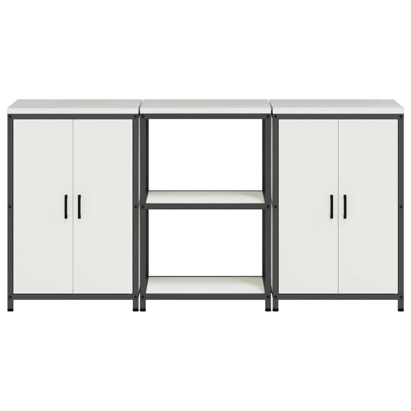 vidaXL Σετ Αποθήκευσης Κουζίνας με ράφι 3 pcs Λευκό 180 x 50 x 92 εκ.