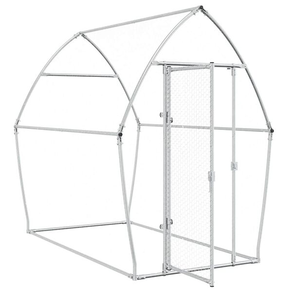 vidaXL Κοτέτσι - Κλουβί Ασημί 200x105x182 εκ. από Γαλβανισμένο Χάλυβα