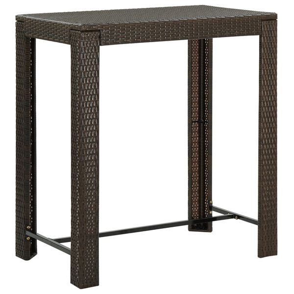 vidaXL Τραπέζι Μπαρ Κήπου Καφέ 100x60,5x110,5 εκ. από Συνθετικό Ρατάν
