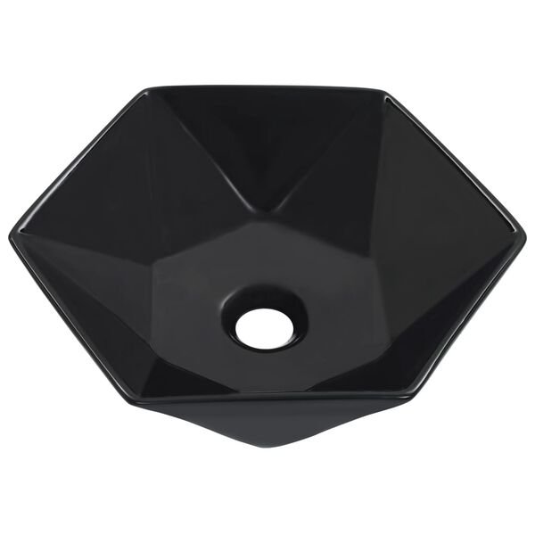 vidaXL Νιπτήρας Μαύρος 41 x 36,5 x 12 εκ. Κεραμικός