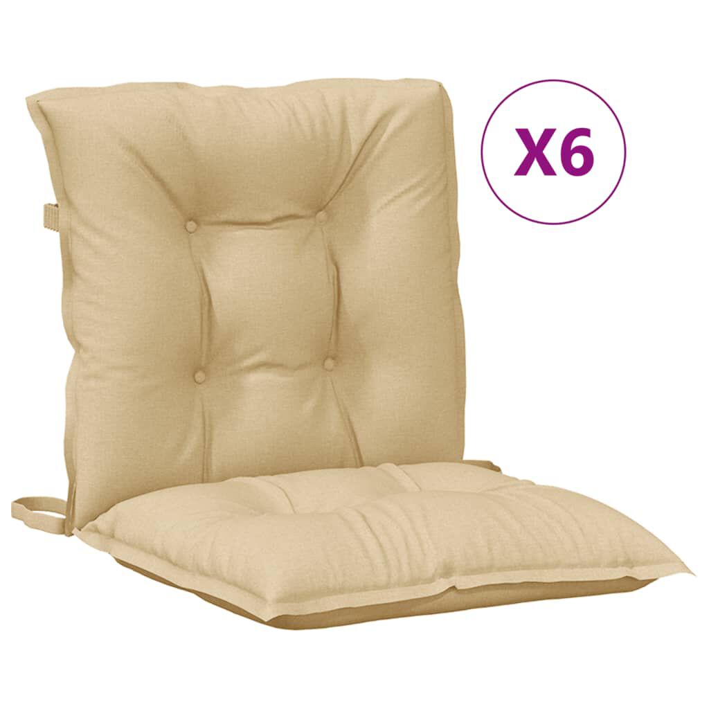 vidaXL Μαξιλάρια Καρέκλας 6 τεμ. Μπεζ 100x50x7εκ. Ύφασμα