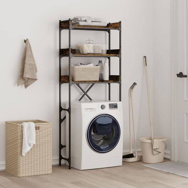 vidaXL Ραφιέρα Πλυντηρίου Καπνιστή Δρυς 67x25x163 εκ. Επεξεργ. Ξύλο