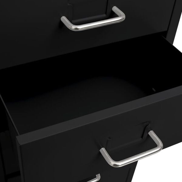 vidaXL Αρχειοθήκη Φορητή Μαύρη 28 x 41 x 109 εκ. Μεταλλική