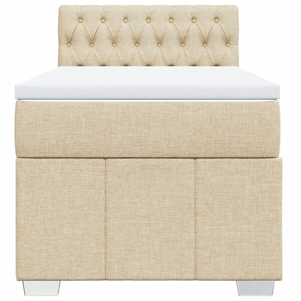 vidaXL &Kappa;&rho;&epsilon;&beta;ά&tau;&iota; Boxspring &mu;&epsilon; &Sigma;&tau;&rho;ώ&mu;&alpha; &Kappa;&rho;&epsilon;&mu; 80 x 200 &epsilon;&kappa;. &Upsilon;&phi;&alpha;&sigma;&mu;ά&tau;&iota;&nu;&omicron;