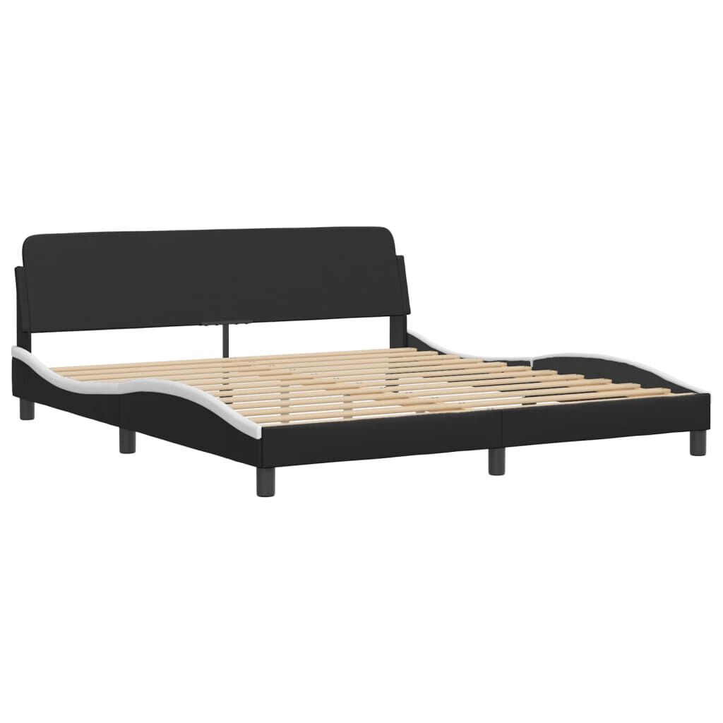 vidaXL Κρεβάτι με Στρώμα Μαύρο/Λευκό 180x200 εκ. από Συνθετικό δέρμα