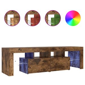 vidaXL Έπιπλο Τηλεόρασης με LED Καπνιστή Δρυς 140 x 36,5 x 40 εκ.