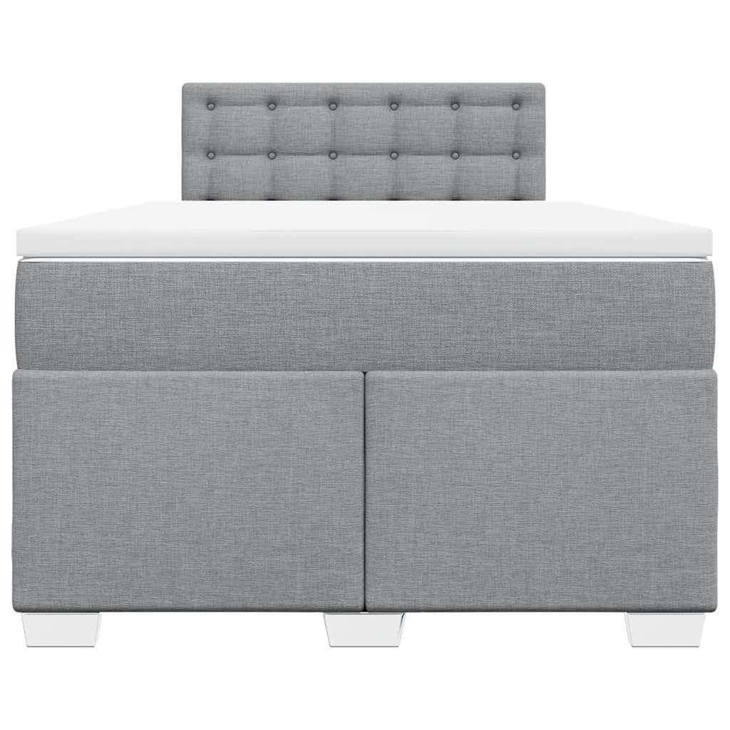 vidaXL Κρεβάτι Boxspring με Στρώμα Ανοιχτό Γκρι 120x190 εκ. Υφασμάτινο