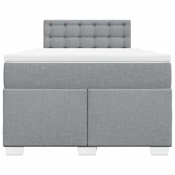 vidaXL Κρεβάτι Boxspring με Στρώμα Ανοιχτό Γκρι 120x190 εκ. Υφασμάτινο