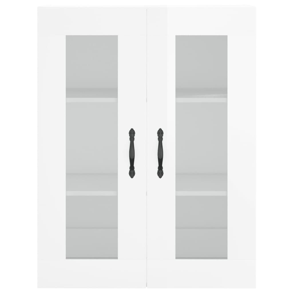 vidaXL Ντουλάπι Γυαλιστερό Λευκό 69,5x34x180 εκ. Επεξεργασμένο Ξύλο
