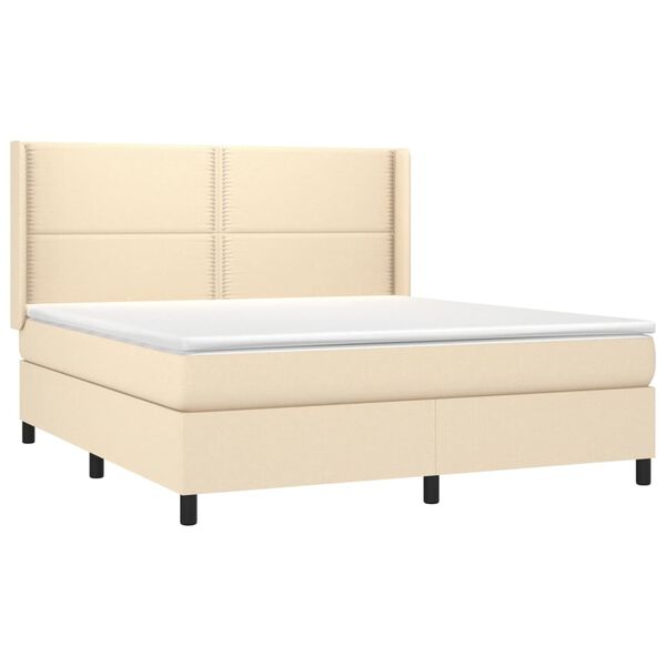vidaXL &Kappa;&rho;&epsilon;&beta;ά&tau;&iota; Boxspring &mu;&epsilon; &Sigma;&tau;&rho;ώ&mu;&alpha; &Kappa;&rho;&epsilon;&mu; 180x200 &epsilon;&kappa;. &Upsilon;&phi;&alpha;&sigma;&mu;ά&tau;&iota;&nu;&omicron;
