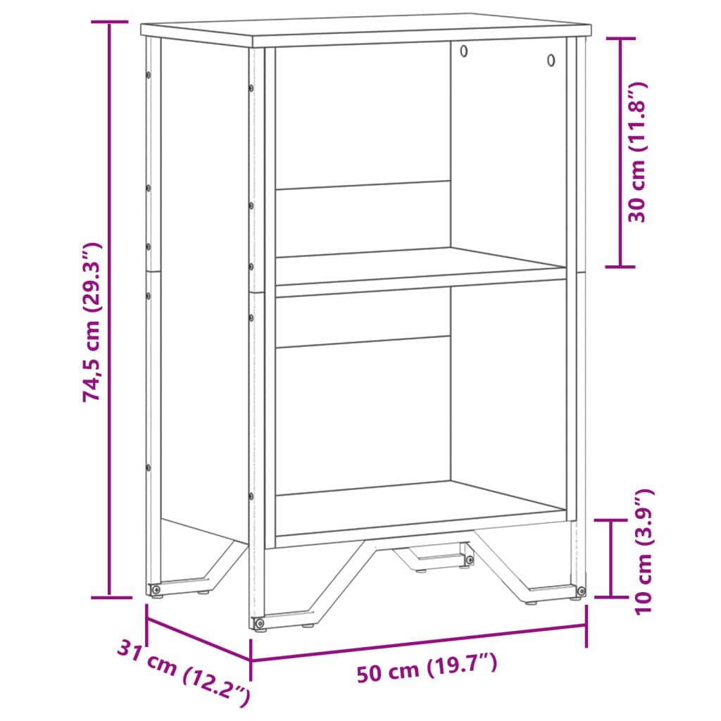 vidaXL Βιβλιοθήκη Sonoma Δρυς 50 x 31 x 74,5εκ. από Επεξεργασμένο Ξύλο