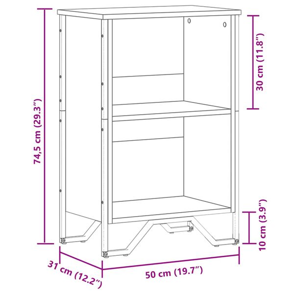 vidaXL Βιβλιοθήκη Sonoma Δρυς 50 x 31 x 74,5εκ. από Επεξεργασμένο Ξύλο