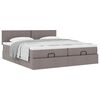 vidaXL Οθωμανικό κρεβάτι με στρώματα Taupe 180x200cm ύφασμα