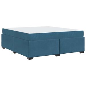 vidaXL Σκελετός κρεβατιού με στρώμα Σκούρο Μπλε 180 x 200 cm Βελούδο