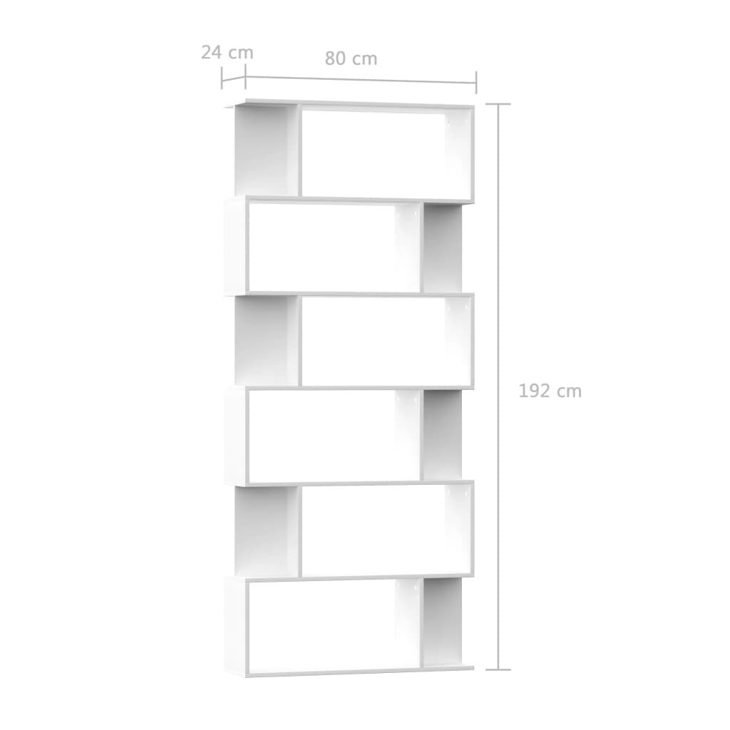 vidaXL Βιβλιοθήκη/Διαχωριστικό Χώρου Λευκό 80x24x192 εκ. Επεξ. Ξύλο