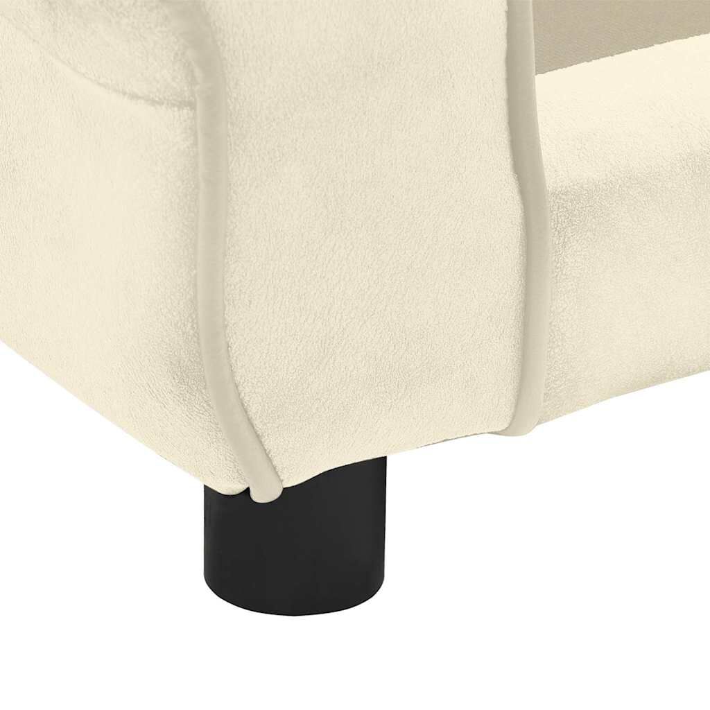 vidaXL Καναπές - Κρεβάτι Σκύλου Κρεμ 72 x 45 x 30 εκ. Βελουτέ