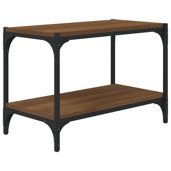 vidaXL Έπιπλο Τηλεόρασης Καφέ Δρυς 60x33x41 εκ. Επεξ. Ξύλο & Ατσάλι