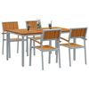 vidaXL Σέτ φαγητού για κήπο 5 pcs Γκρι και καφέ 150 x 90 x 75 cm