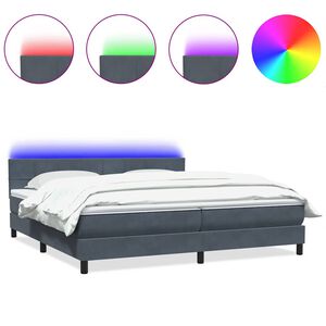 vidaXL &Kappa;&rho;&epsilon;&beta;ά&tau;&iota; Boxspring &mu;&epsilon; &Sigma;&tau;&rho;ώ&mu;&alpha; & LED &Sigma;&kappa;&omicron;ύ&rho;&omicron; &gamma;&kappa;&rho;&iota; 180x220 &epsilon;&kappa;. &Beta;&epsilon;&lambda;&omicron;ύ&delta;&iota;&nu;&omicron;