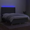 vidaXL &Kappa;&rho;&epsilon;&beta;ά&tau;&iota; Boxspring &mu;&epsilon; &Sigma;&tau;&rho;ώ&mu;&alpha; & LED &Sigma;&kappa;.&Gamma;&kappa;&rho;&iota; 140x200 &epsilon;&kappa; &Upsilon;&phi;&alpha;&sigma;&mu;ά&tau;&iota;&nu;&omicron;