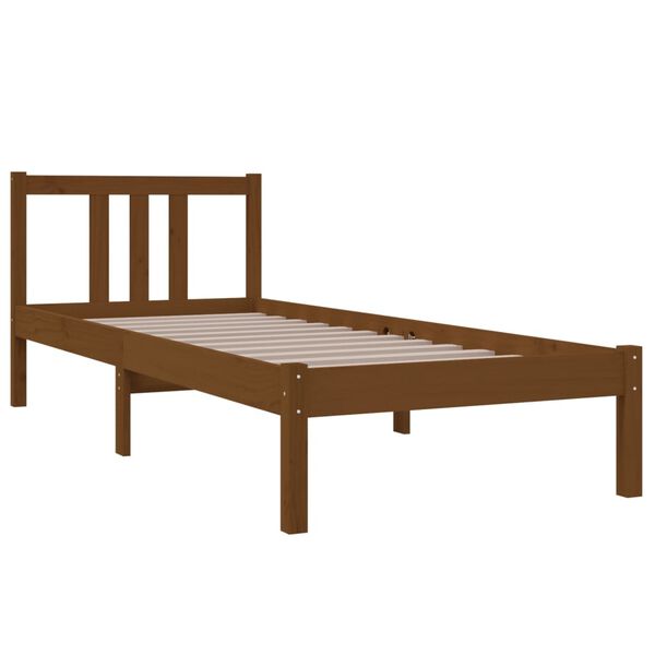 vidaXL Πλαίσιο Κρεβατιού Μελί 75x190 εκ. Ξύλο Πεύκου Small Single