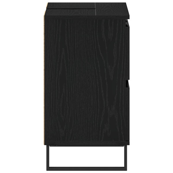 vidaXL Ντουλάπι Μπάνιου Μαύρη δρυς 80 x 33 x 60 εκ Επεξεργασμένο ξύλο