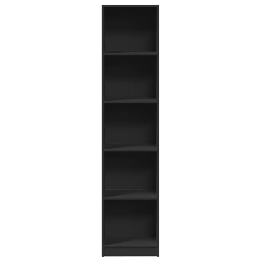 vidaXL Βιβλιοθήκη Μαύρη 40x24x176 εκ. από Επεξεργασμένο Ξύλο
