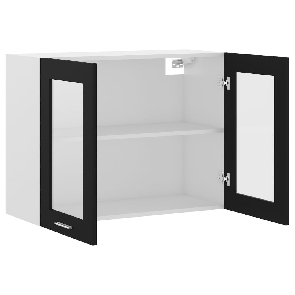 vidaXL Ντουλάπι Κρεμαστό με Τζάμι Lyon Μαύρο 80x31x60εκ. από
