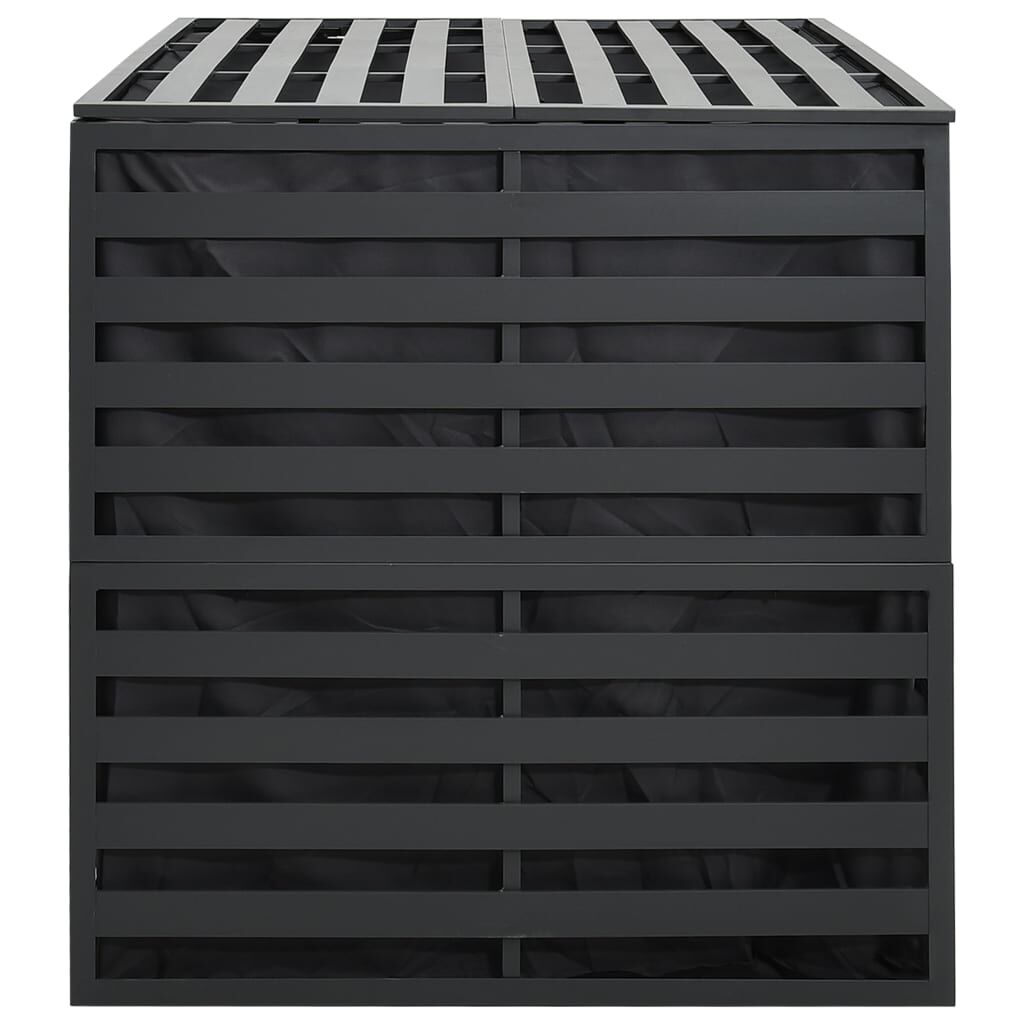 vidaXL Μπαούλο Αποθήκευσης Κήπου Ανθρακί 150x100x100 εκ. Αλουμινίου